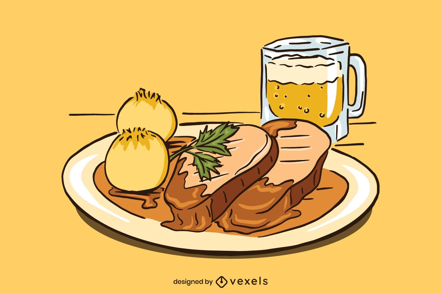 bavarian roast pork illustration design