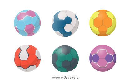 Juego de balones de colores brillantes de balonmano Juego de balones de colores brillantes de balonmano