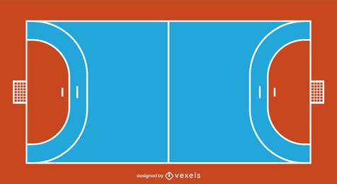 Diseño plano de cancha de balonmano Diseño plano de cancha de balonmano