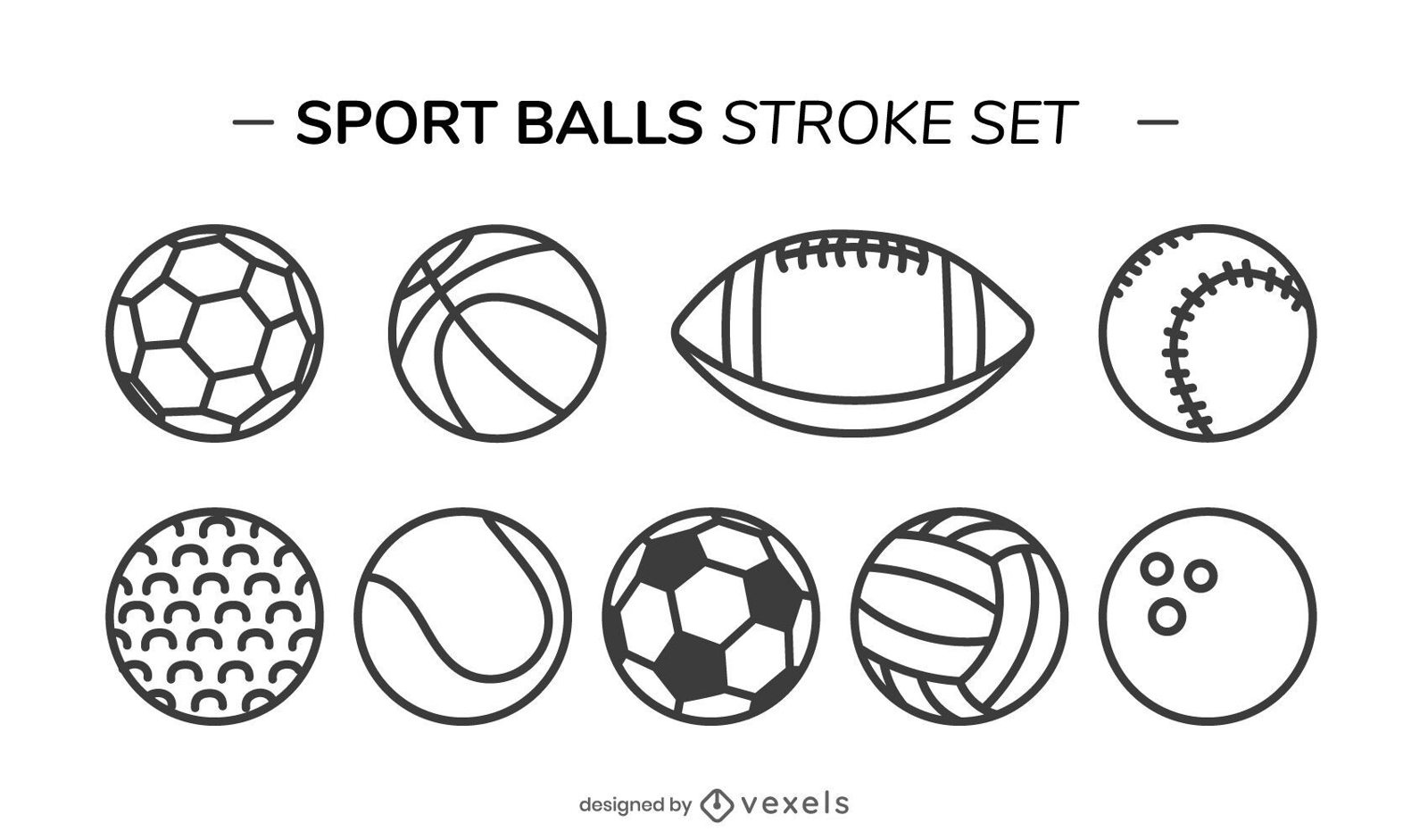 sport balls stroke set