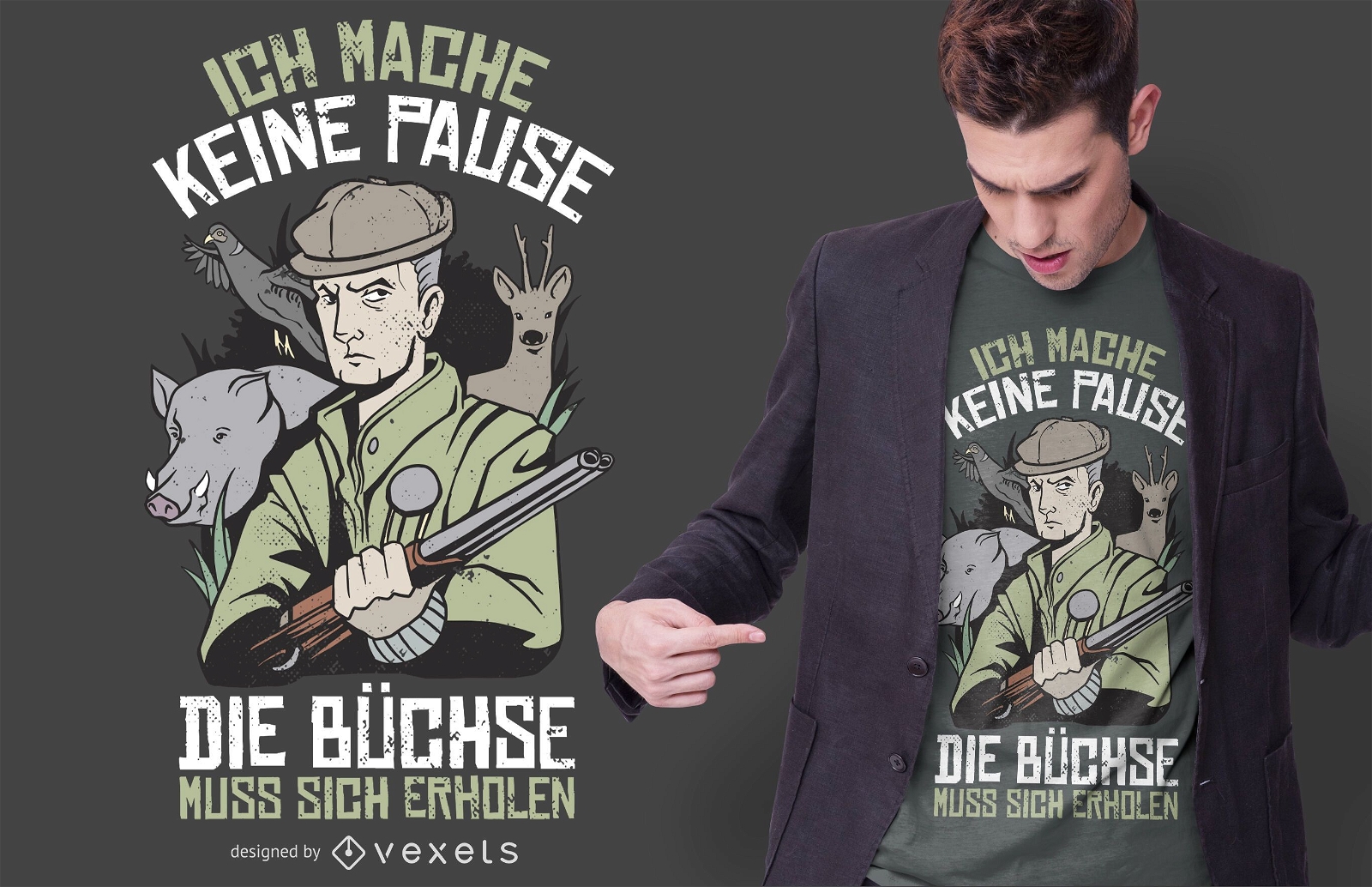 Hunter German Quote T-shirt Design