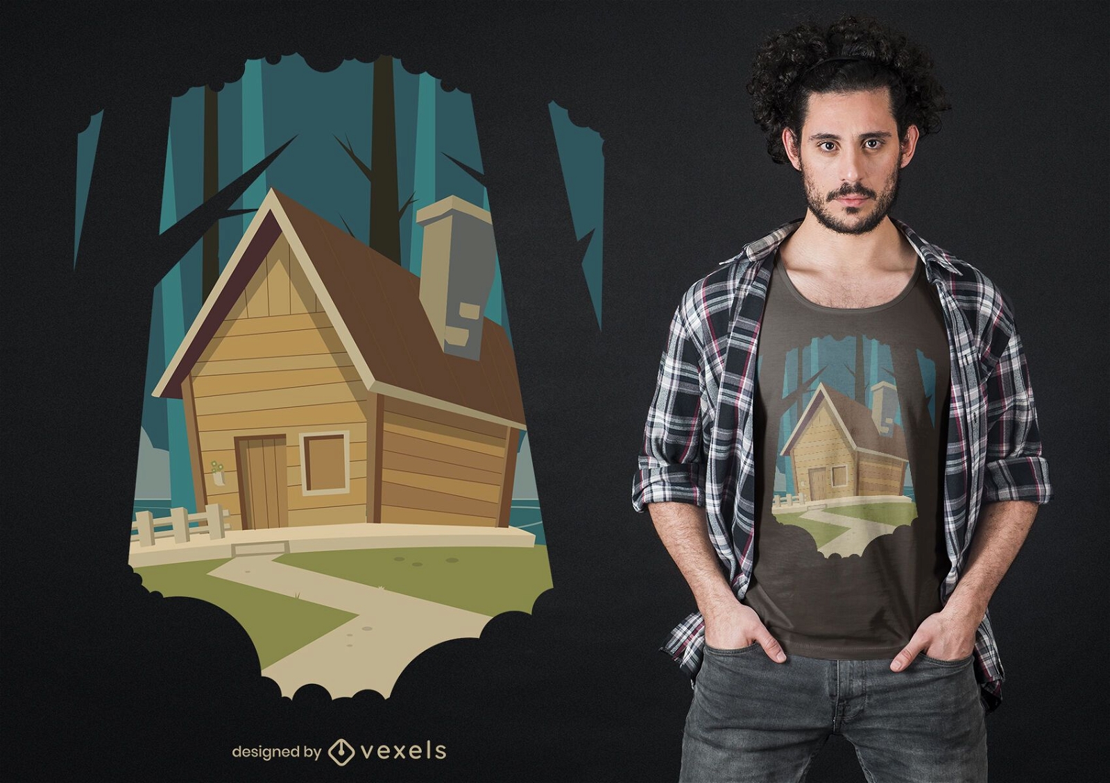 Traditional Country House T-shirt Design