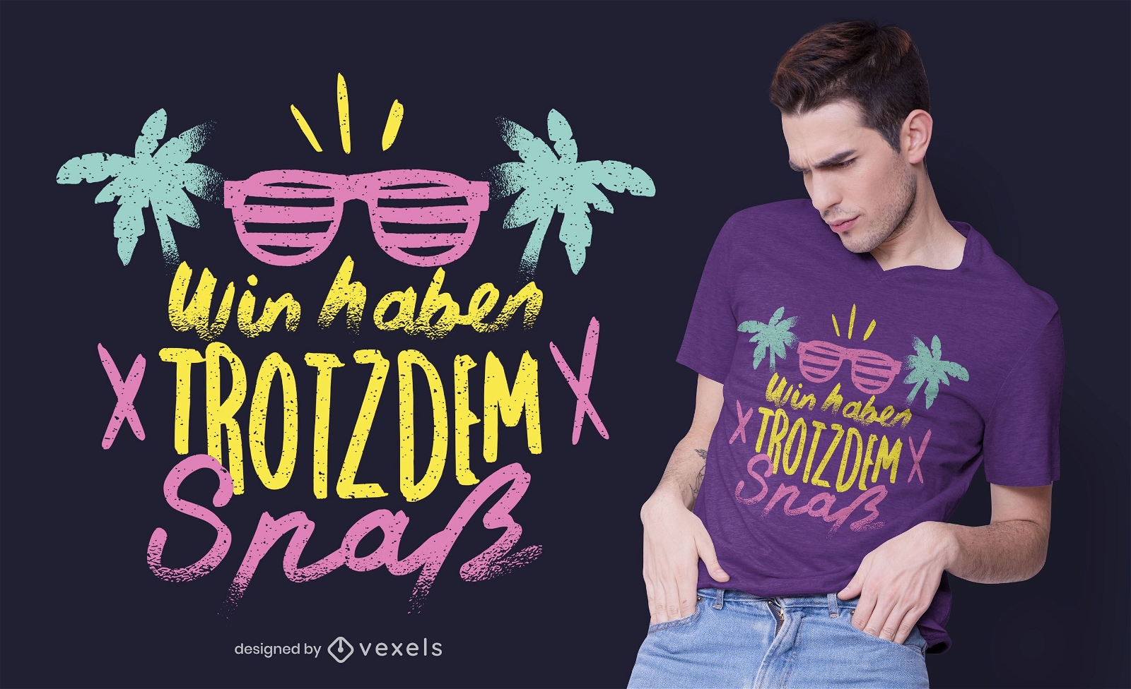 Sommer 90er Jahre Deutsch Zitat T-Shirt Design