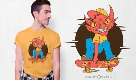devil skating t-shirt design