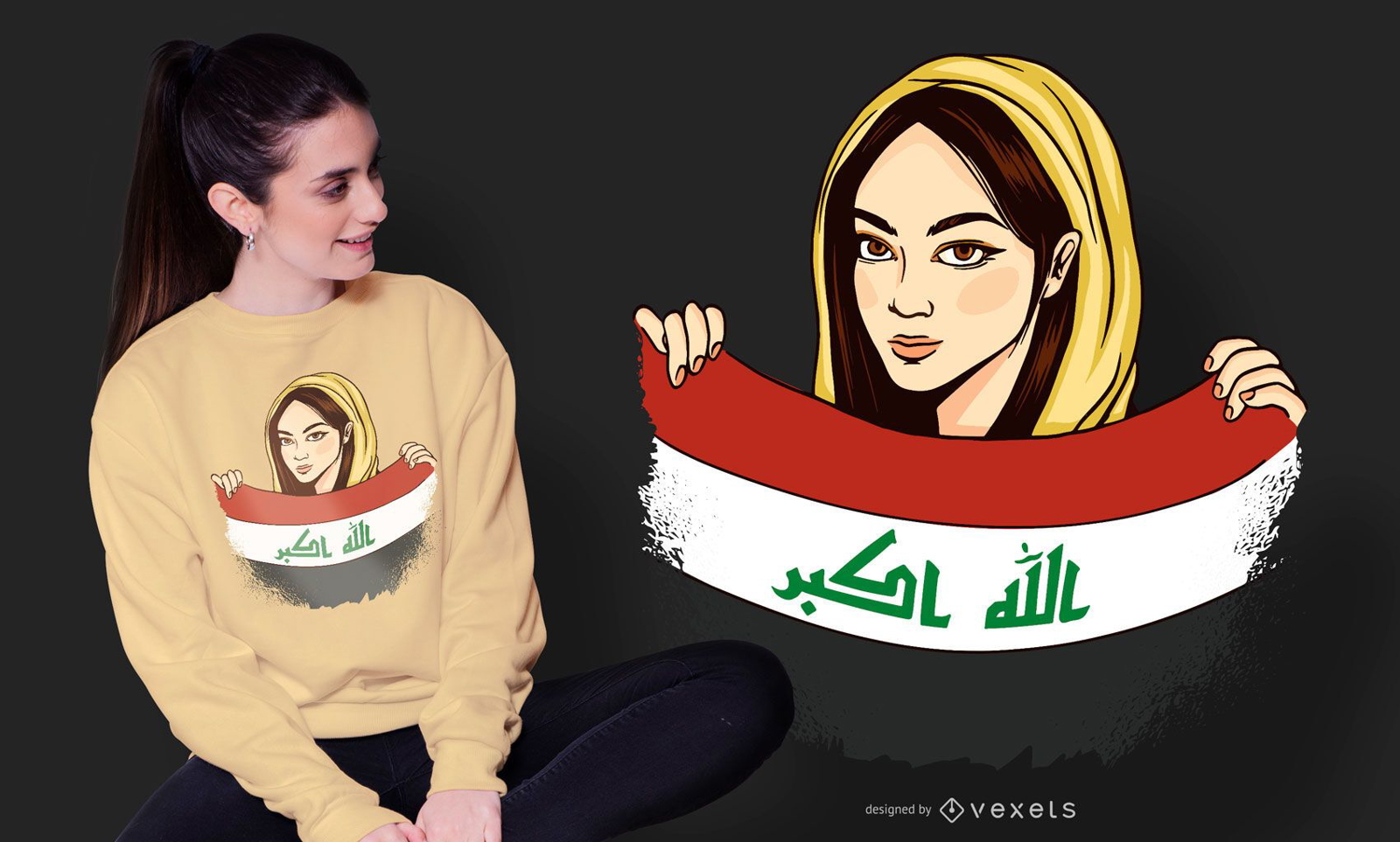 Design de camisetas Irak Girl