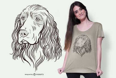 diseño de camiseta de ilustración de cocker