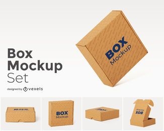 cardboard box set mockup