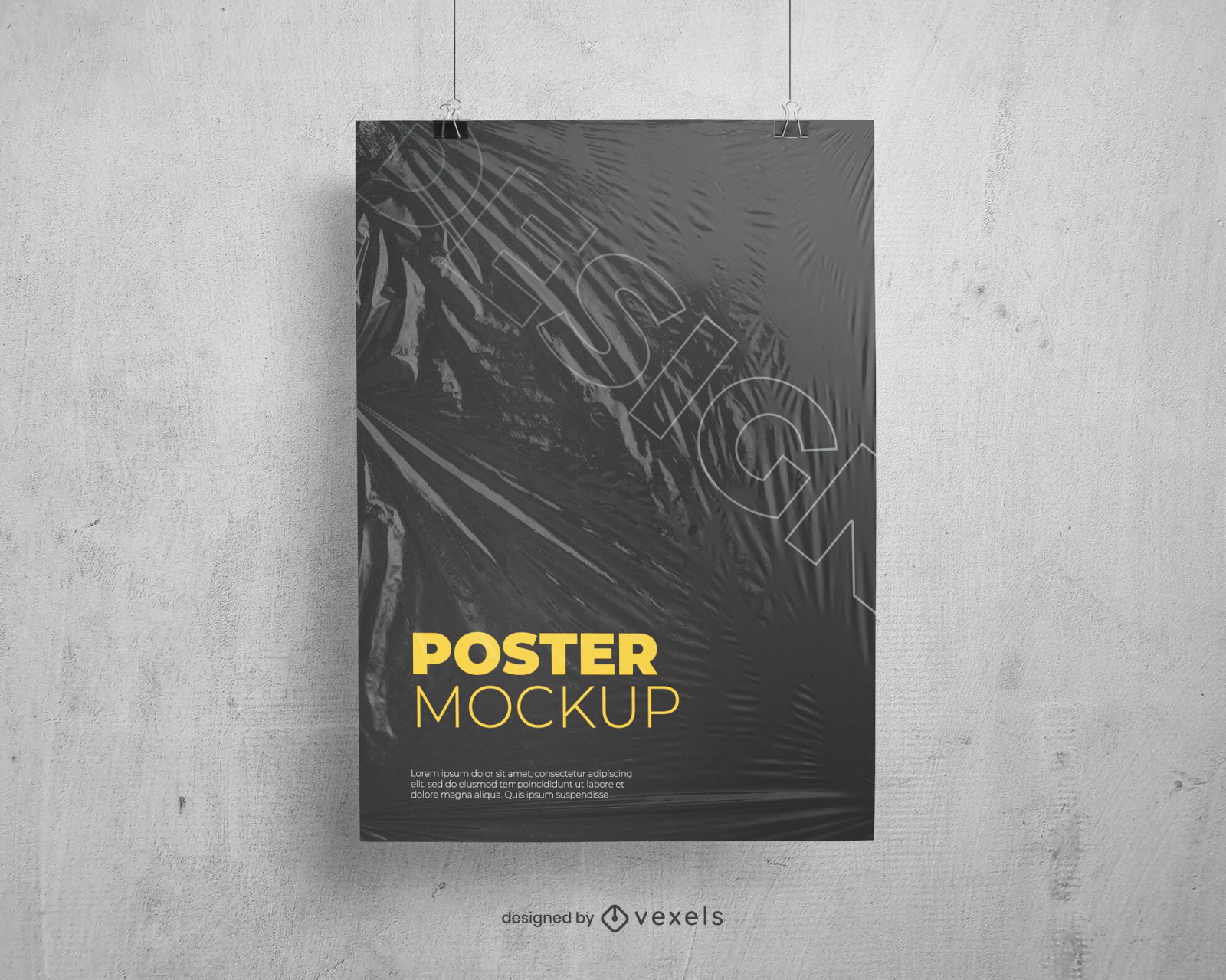 A3 Poster Mock-Up - Man in a denim shirt holding a poster on a