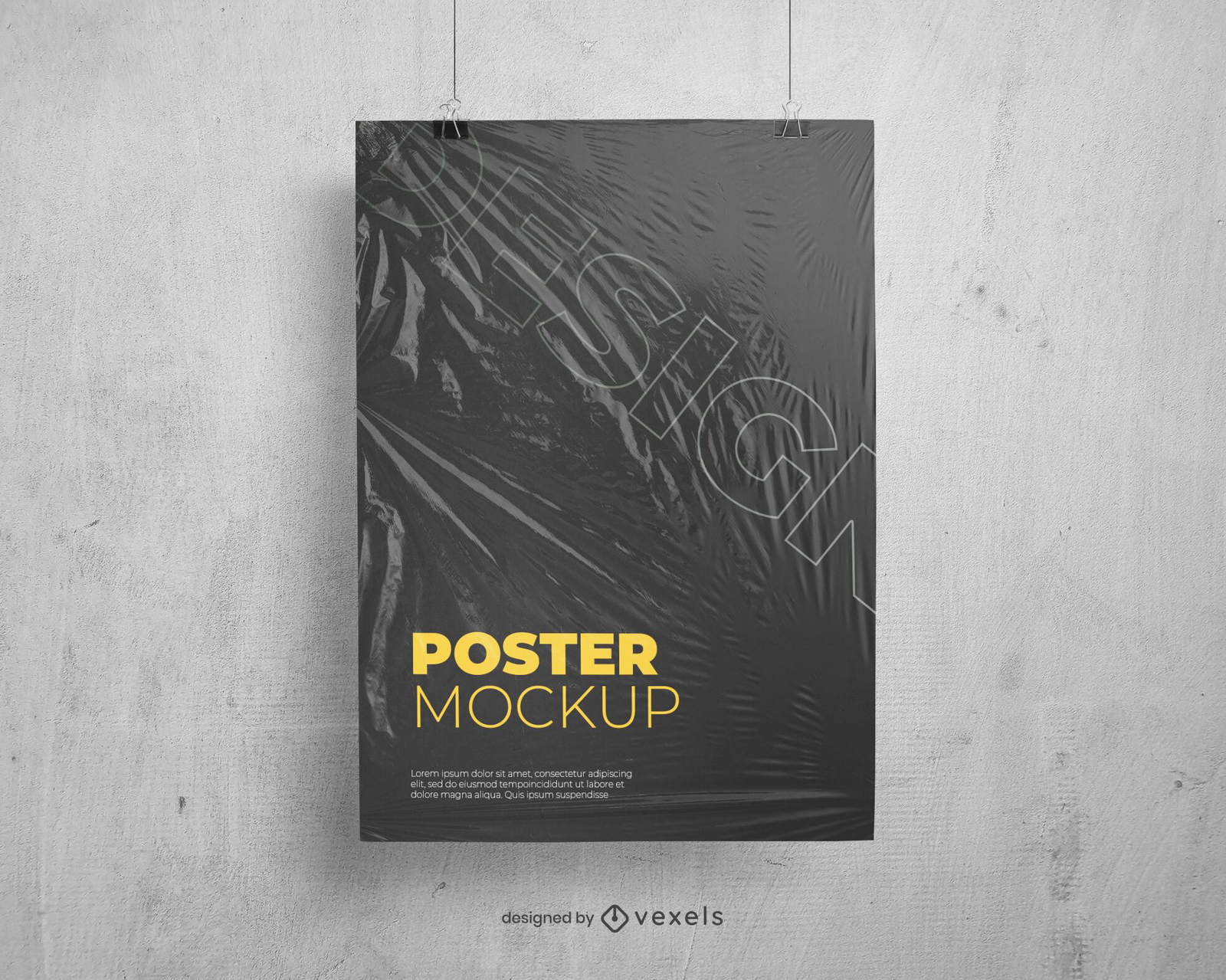 Plastic textures poster mockup