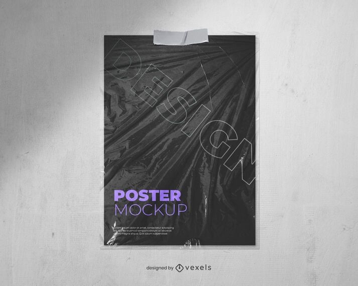 Plastic Texture Poster Mockup Design - PSD Mockup Download