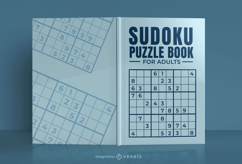Diseño de portada de libro de rompecabezas de Sudoku Diseño de portada de libro de rompecabezas de Sudoku