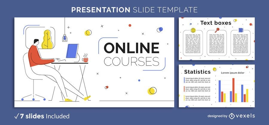 Online Education Presentation Template Vector Download