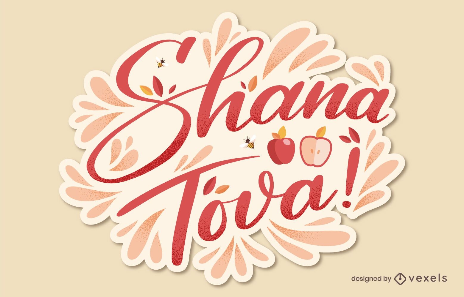 Shana Tova Hebr?isch Schriftzug Design