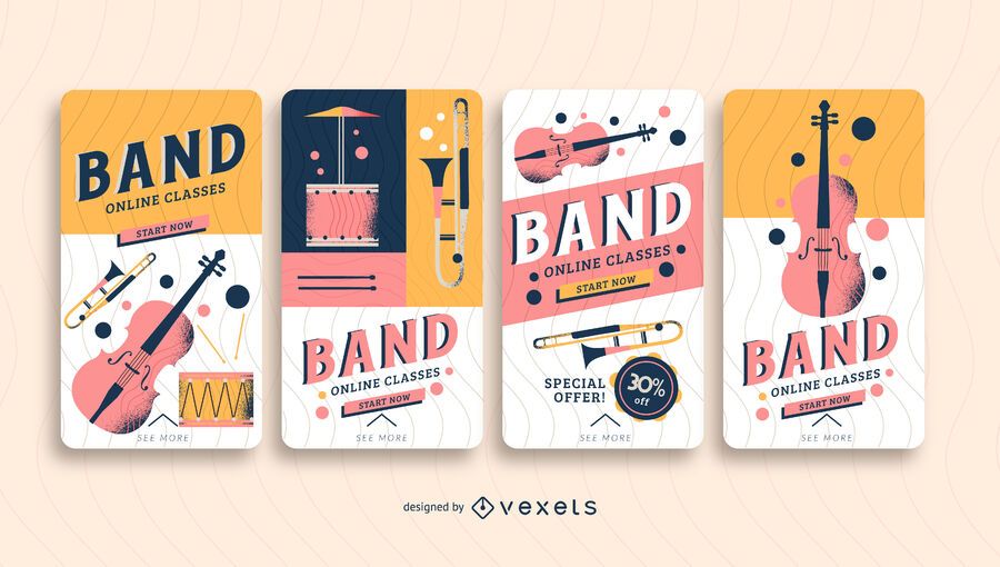 plantilla de historia de redes sociales de clases de banda plantilla de historia de redes sociales de clases de banda