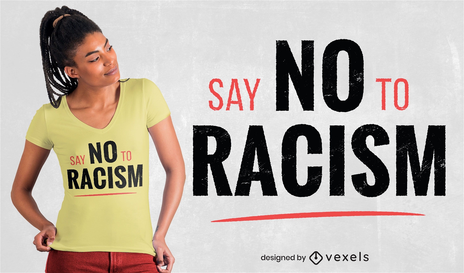 dise?o de camiseta sin racismo