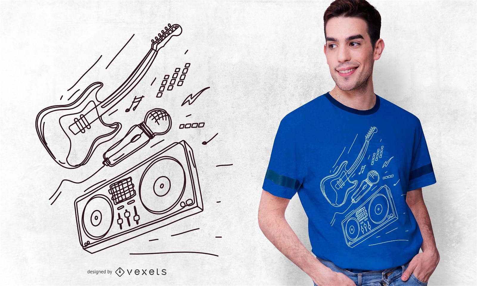 Conjunto de DJs com design de camiseta