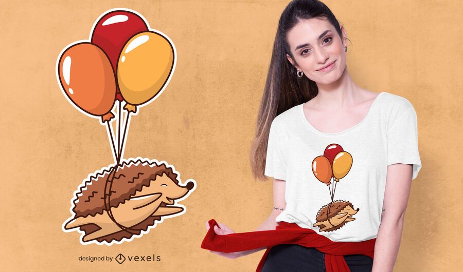 hedgehog balloons t-shirt design hedgehog balloons t-shirt design