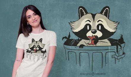 raccoon trash t-shirt design raccoon trash t-shirt design