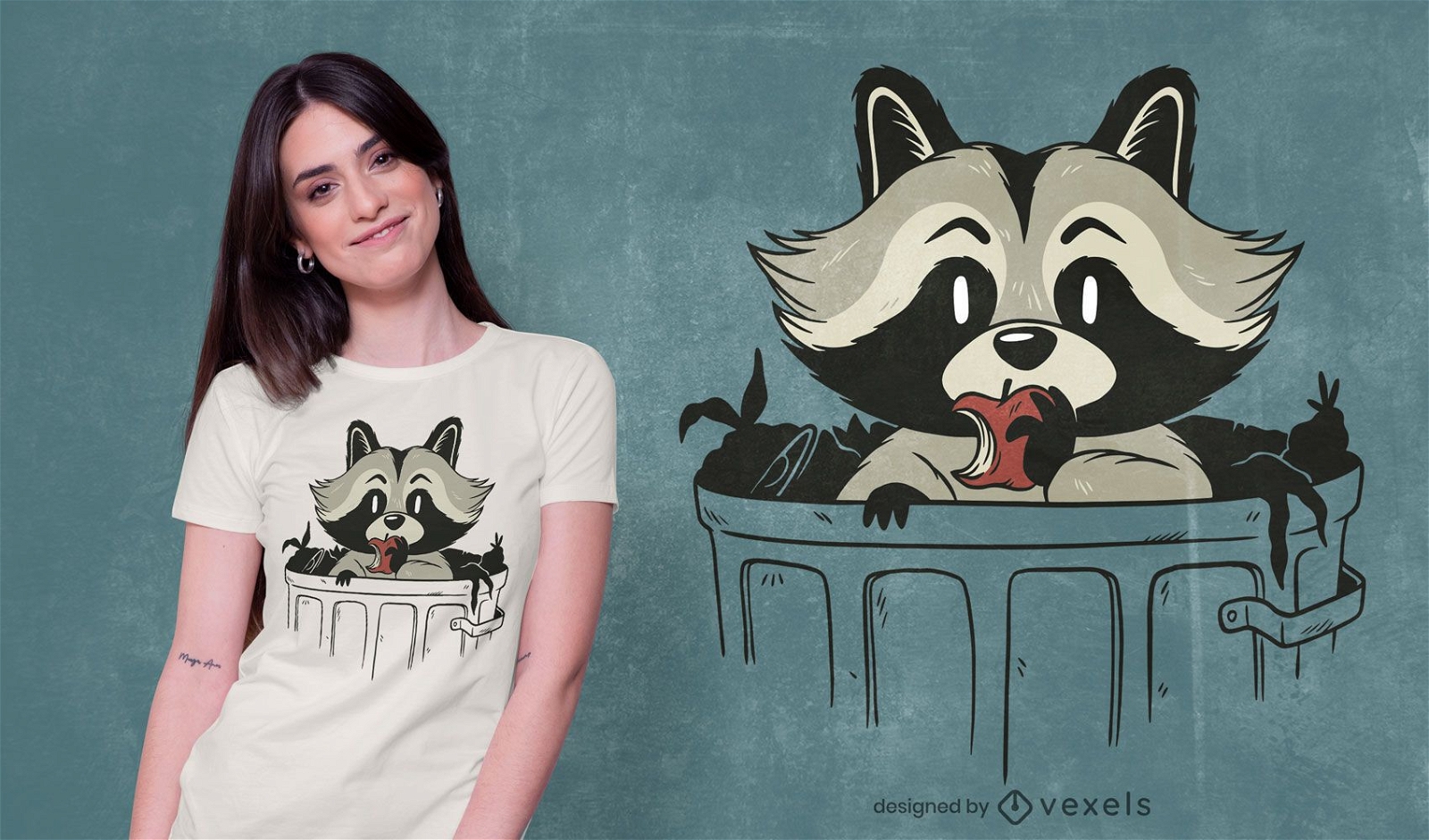 raccoon trash t-shirt design