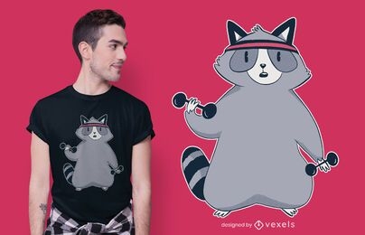 Raccoon Workout T-shirt Design