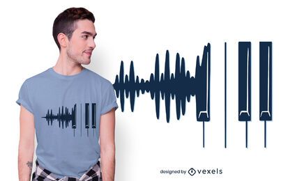 Design de camisetas para Piano Soundwaves Design de camisetas para Piano Soundwaves
