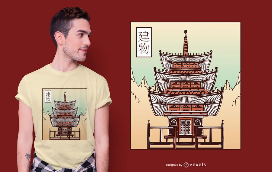Japanese Castle T-shirt Design Japanese Castle T-shirt Design