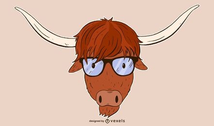 highland cow illustration design