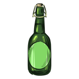 Garrafa de álcool desenhada a verde Desenho PNG