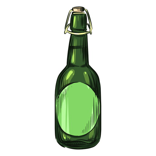 Alkoholflasche gr?n gezeichnet PNG-Design
