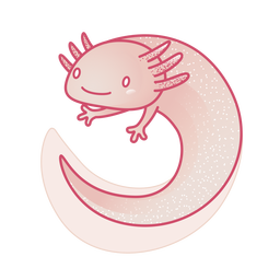 Axolotl lächelnd farbig PNG-Design