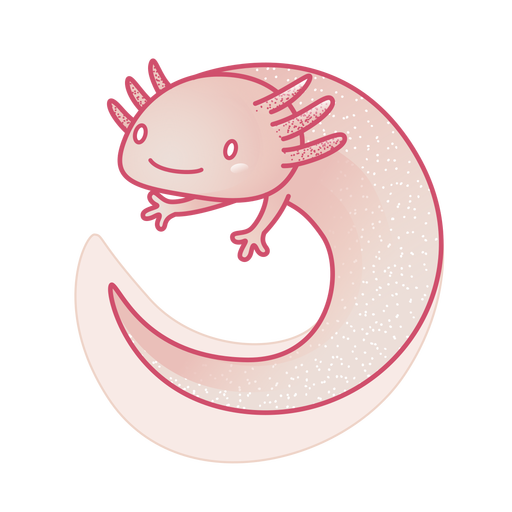 Axolotl lächelnd farbig PNG-Design