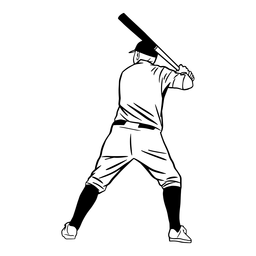 Vista traseira do jogador de beisebol Desenho PNG