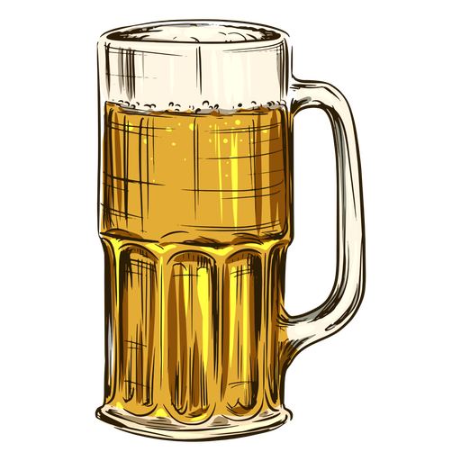 Beer in tall mug PNG Design