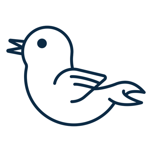 Traço do ícone de vista lateral de pássaro Desenho PNG