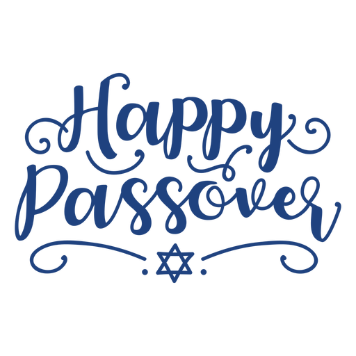 Blauer glücklicher Passah-Schriftzug PNG-Design