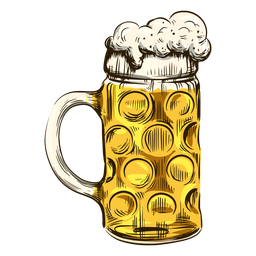 Cerveza burbujeante en taza fresca Diseño PNG