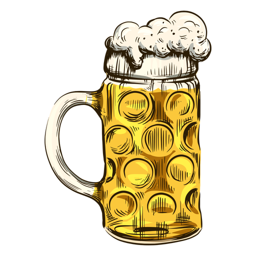 Bubbly beer in cool mug PNG Design