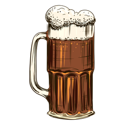 Bubbly beer in tall mug PNG Design Transparent PNG