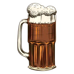 Cerveza burbujeante en taza alta Diseño PNG