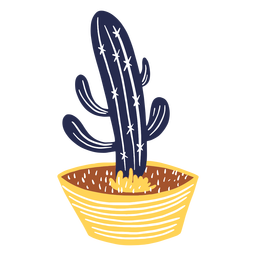 Cactus in a pot illustration PNG Design