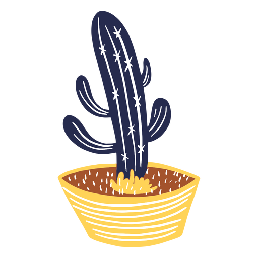 Design PNG E SVG De Ilustração Em Silhueta Planta Cacto Cactos