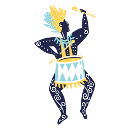 Hombre de carnaval con tambor Diseño PNG