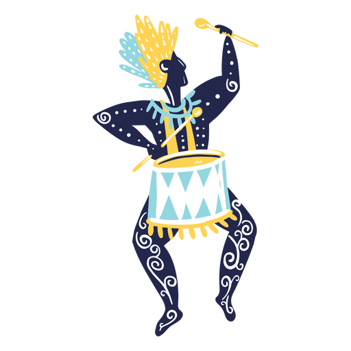 Carnival man with drum PNG Design