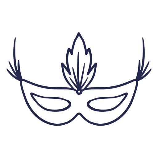 Traço azul da máscara de carnaval Desenho PNG