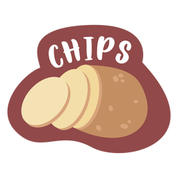 Etiqueta de despensa de patatas fritas Diseño PNG
