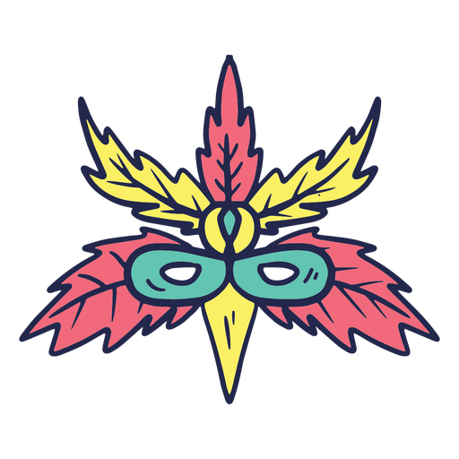 Máscara de carnaval de pássaro colorida Desenho PNG