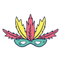 Colored leafy carnival mask PNG Design