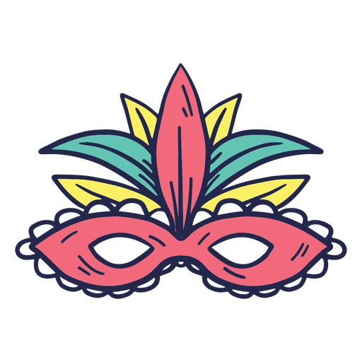 Carnaval de máscara de colores Diseño PNG