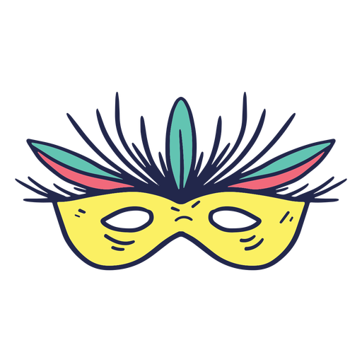 Máscara de carnaval simple coloreada Diseño PNG
