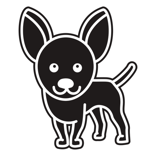 Cachorro chihuahua preto bonito Desenho PNG